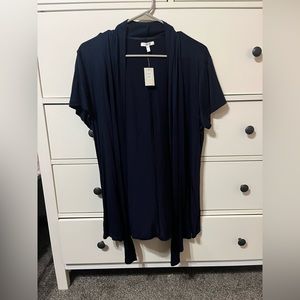 Maurice’s short sleeve navy blue cardigan. Size large. NWT! Never worn!